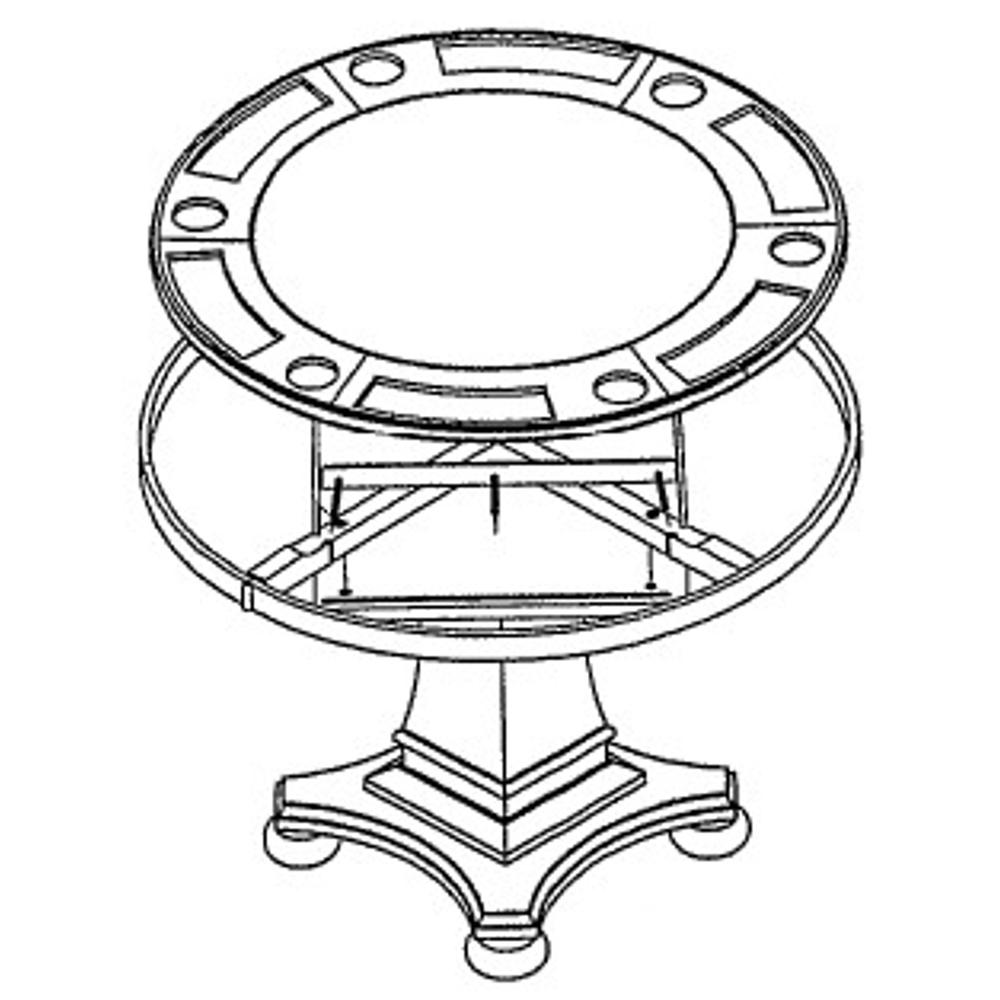 5 Piece 48" Round Vegas Dining and Poker Table Set. Picture 2