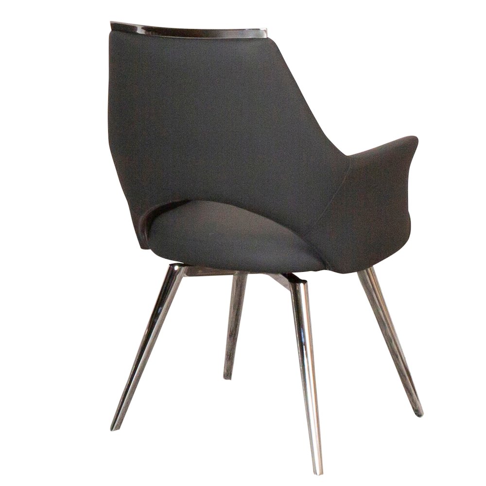 Atlas Upholstered Swivel Dining Chair w Arms, Padded Bucket Seat Kitchen. Picture 1