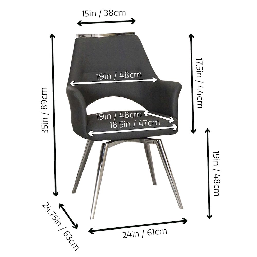 Atlas Upholstered Swivel Dining Chair w Arms, Padded Bucket Seat Kitchen. Picture 3