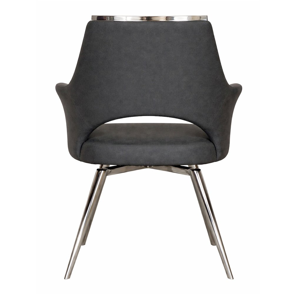 Atlas Upholstered Swivel Dining Chair w Arms, Padded Bucket Seat Kitchen. Picture 9