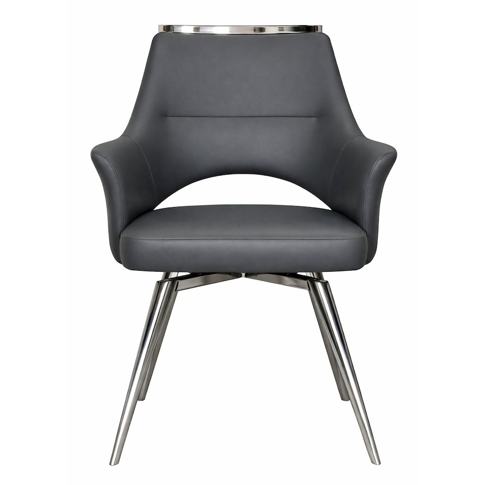 Atlas Upholstered Swivel Dining Chair w Arms, Padded Bucket Seat Kitchen. Picture 10