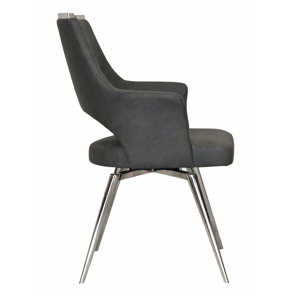 Atlas Upholstered Swivel Dining Chair w Arms, Padded Bucket Seat Kitchen. Picture 11