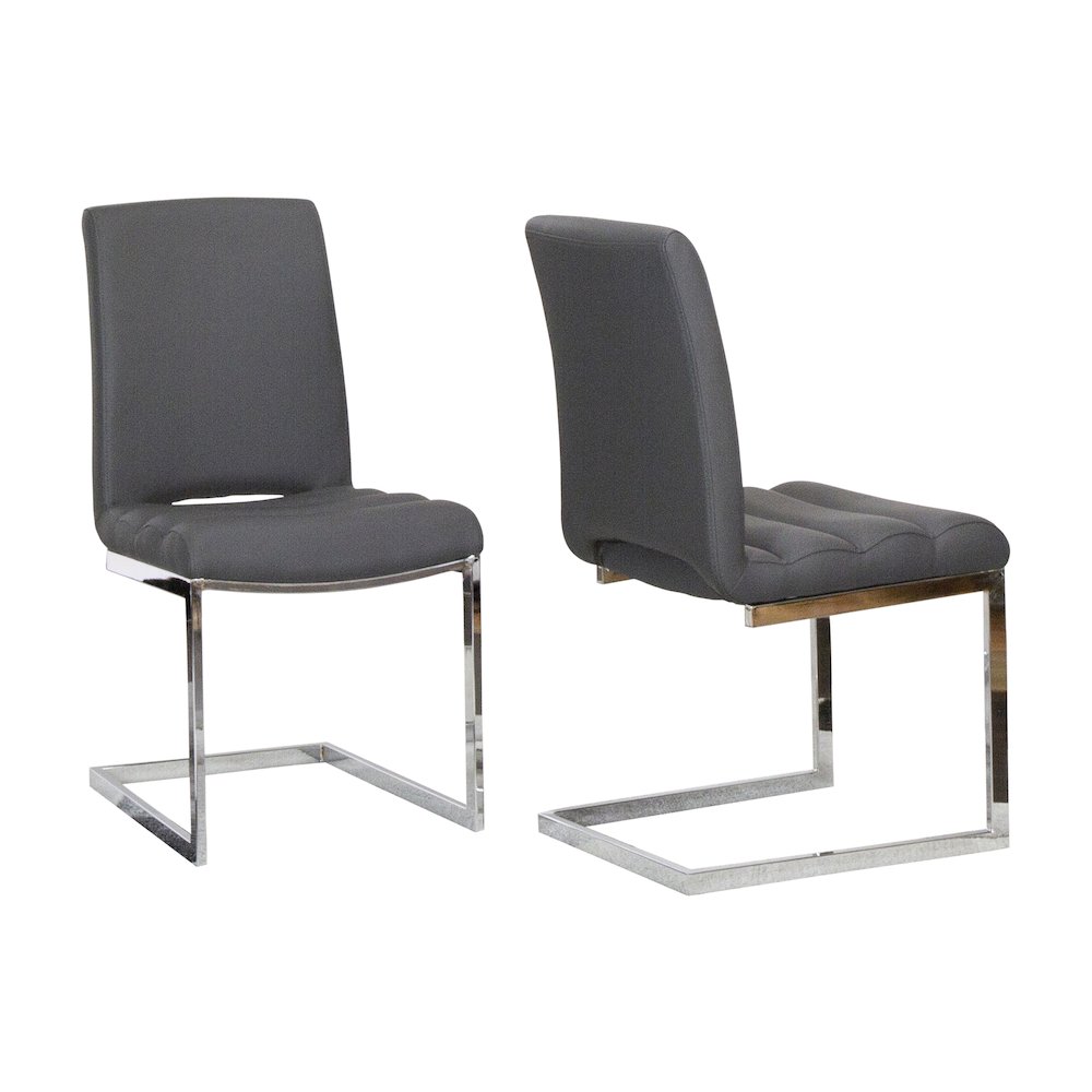 Delta Upholstered Fabric Dining Chairs, Set of 2, S-Shaped Chrome Cantilever. Picture 1