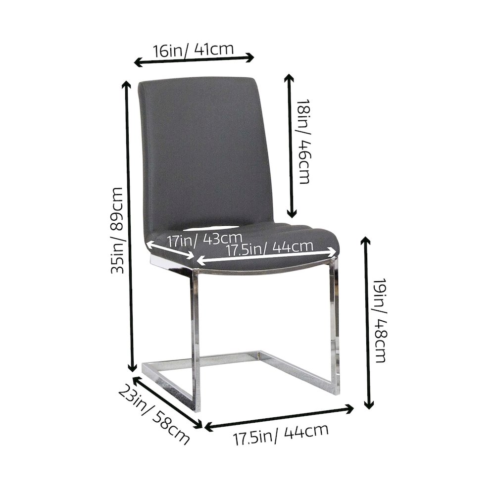 Delta Upholstered Fabric Dining Chairs, Set of 2, S-Shaped Chrome Cantilever. Picture 3