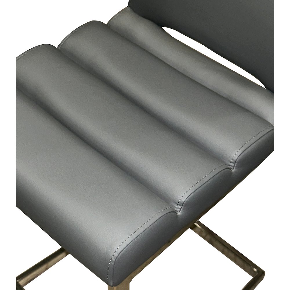 Delta Upholstered Fabric Dining Chairs, Set of 2, S-Shaped Chrome Cantilever. Picture 6