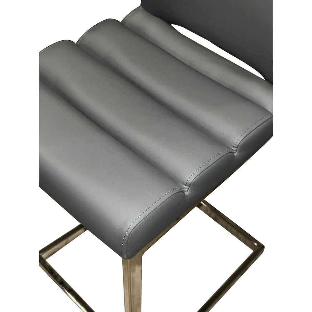 Delta 24" Upholstered Barstools, Two Counter Height Stools, S-Shaped Chrome. Picture 6