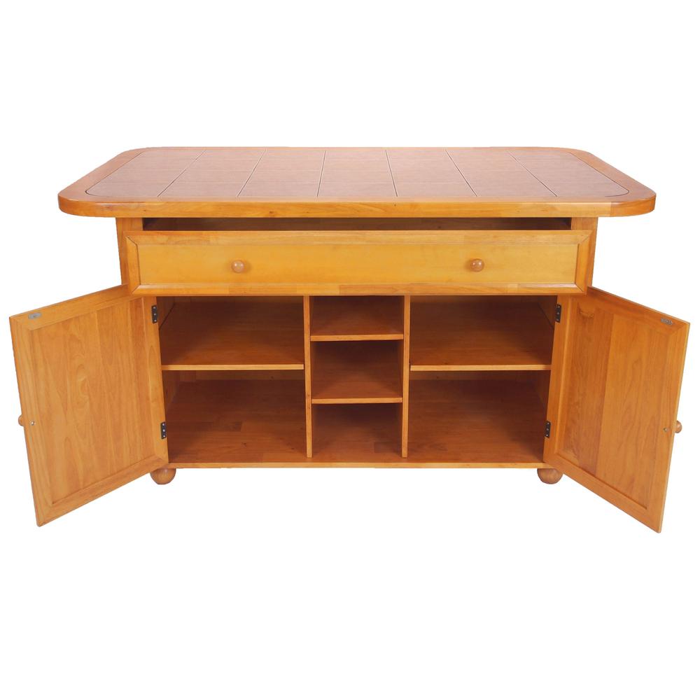 3 Piece Light Oak Kitchen Island Set. Picture 4