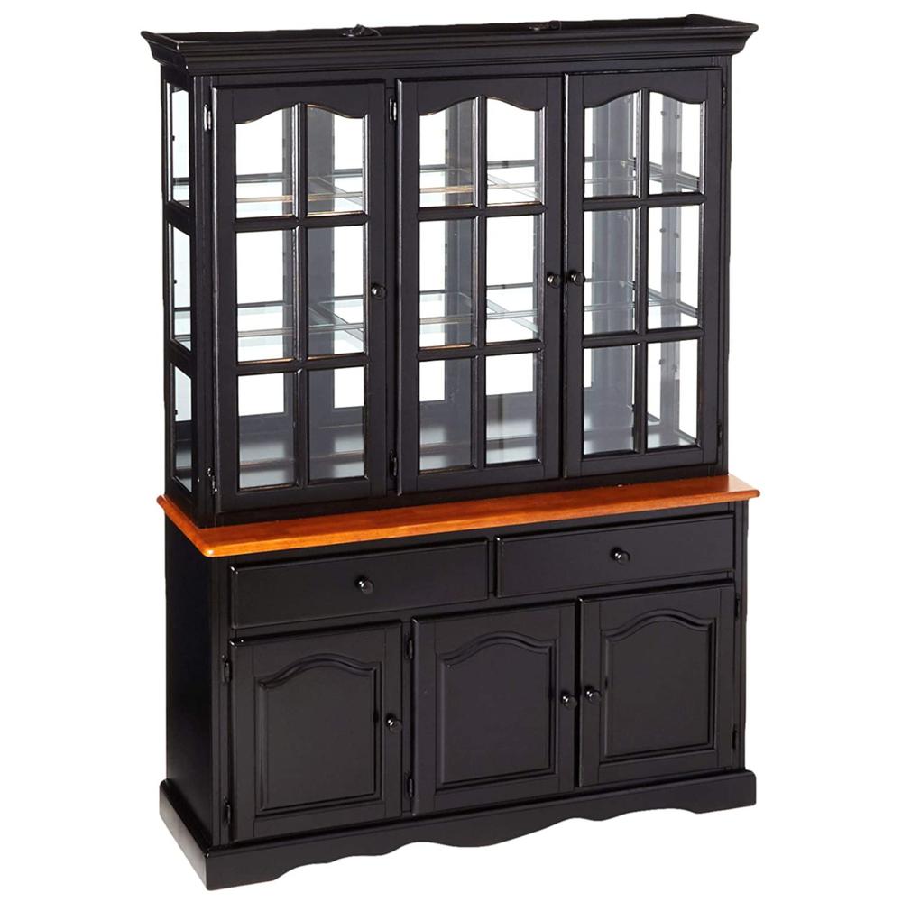 Selections 53"W China Cabinet w Glass Doors Mirrored Back. Picture 3