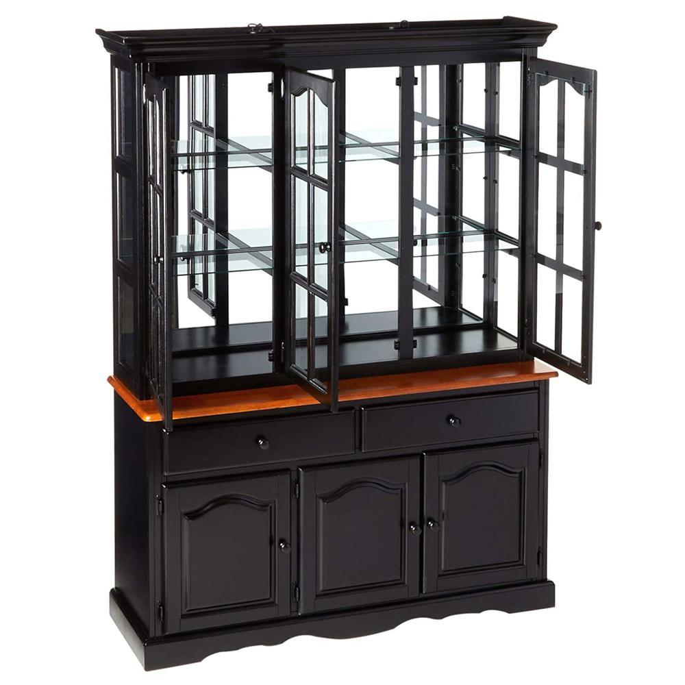 Selections 53"W China Cabinet w Glass Doors Mirrored Back. Picture 1