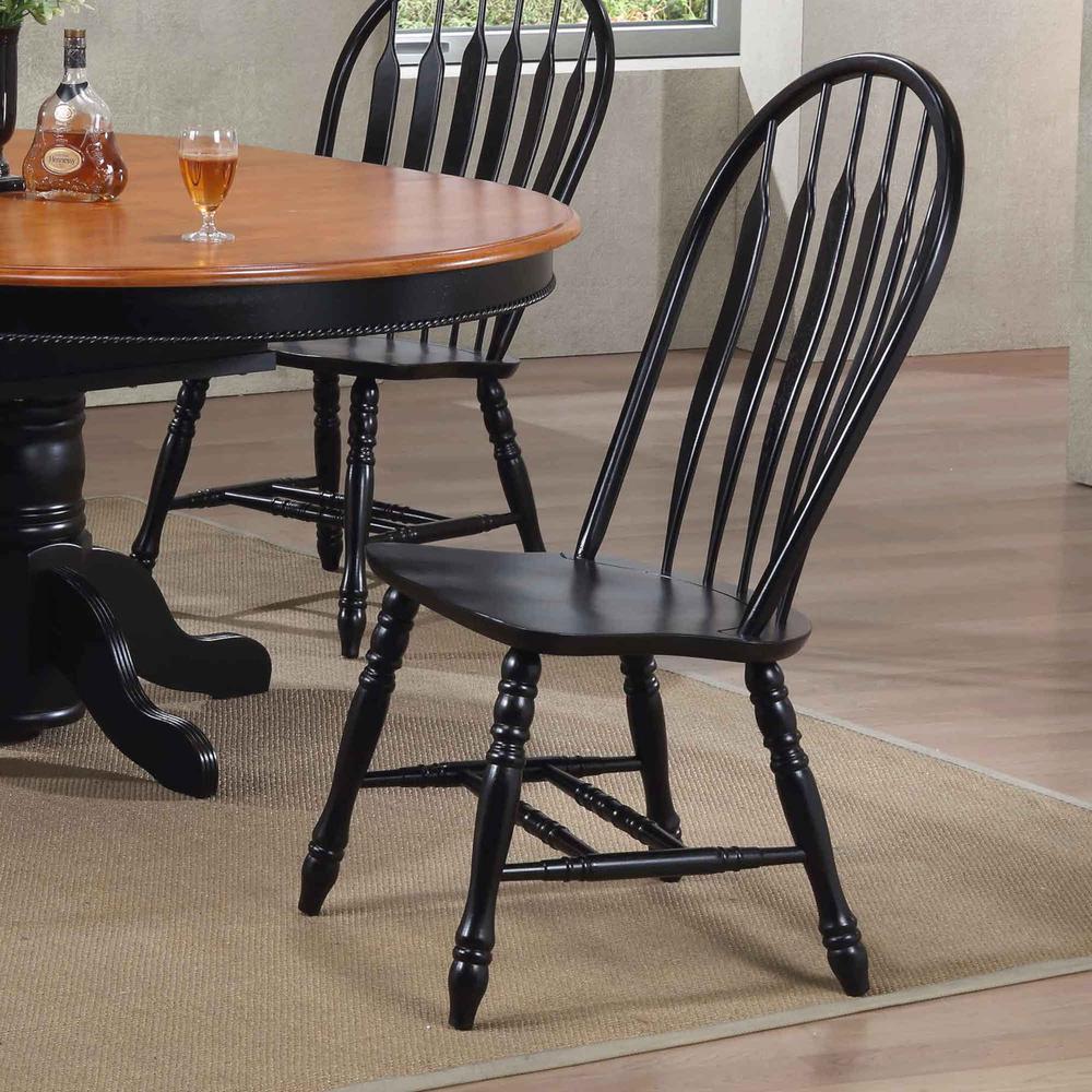 Black Cherry Selections Comfort Back Windsor Dining Side Chairs. Picture 2