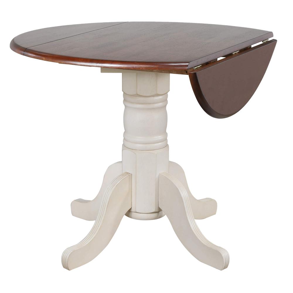 Andrews 42" Round Extendable Drop Leaf Dining Table. Picture 3