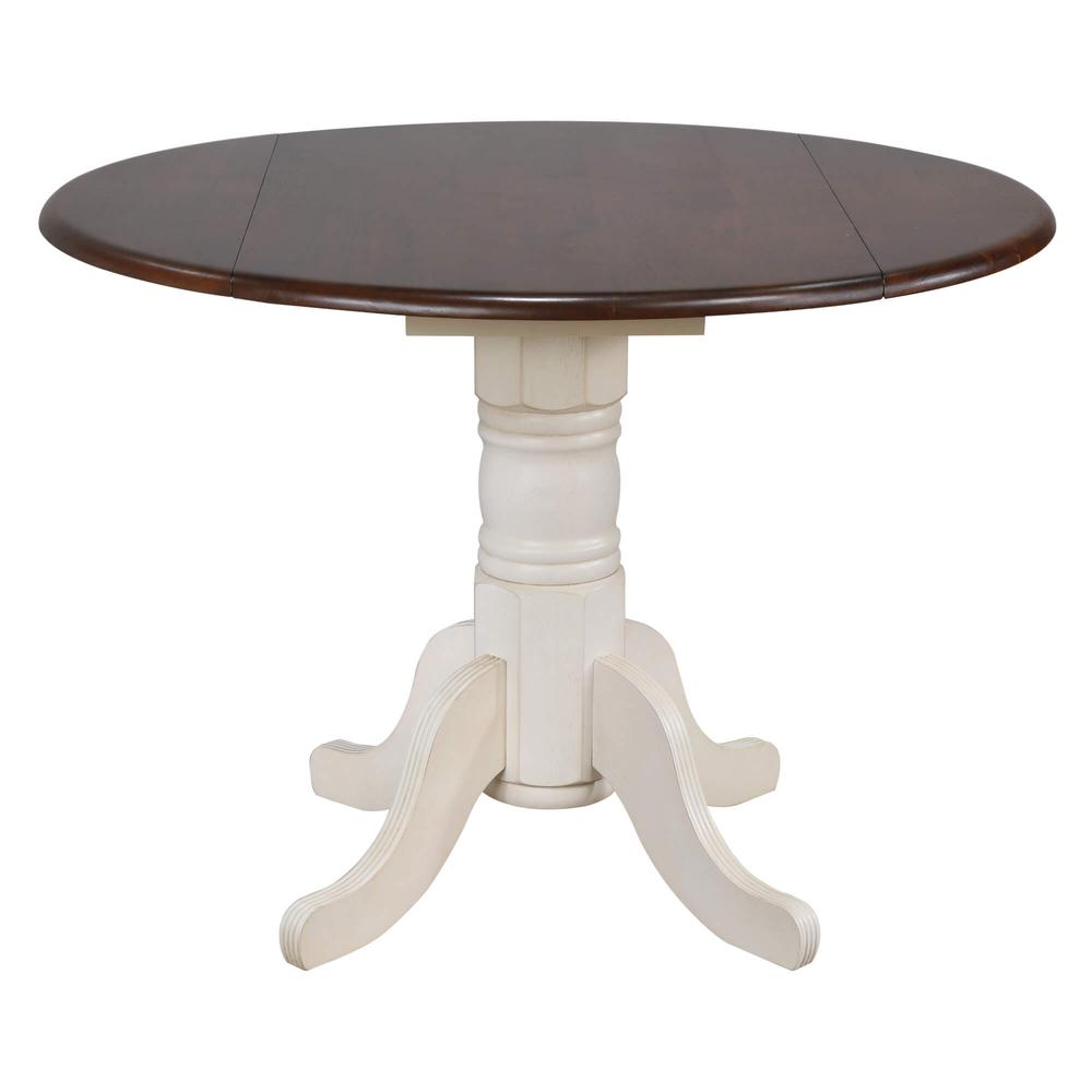 Andrews 42" Round Extendable Drop Leaf Dining Table. Picture 5