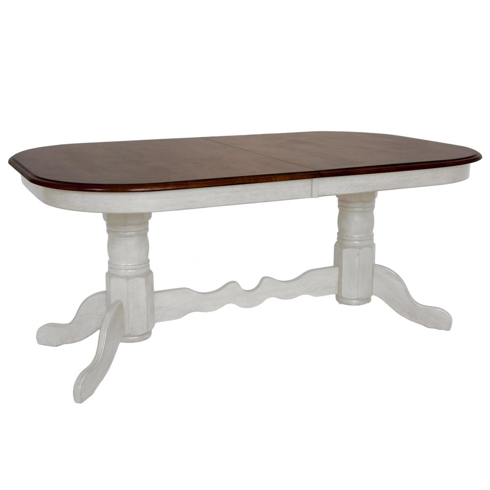 Andrews 7 Piece 96" Oval Double Pedestal Extendable Dining Set. Picture 7