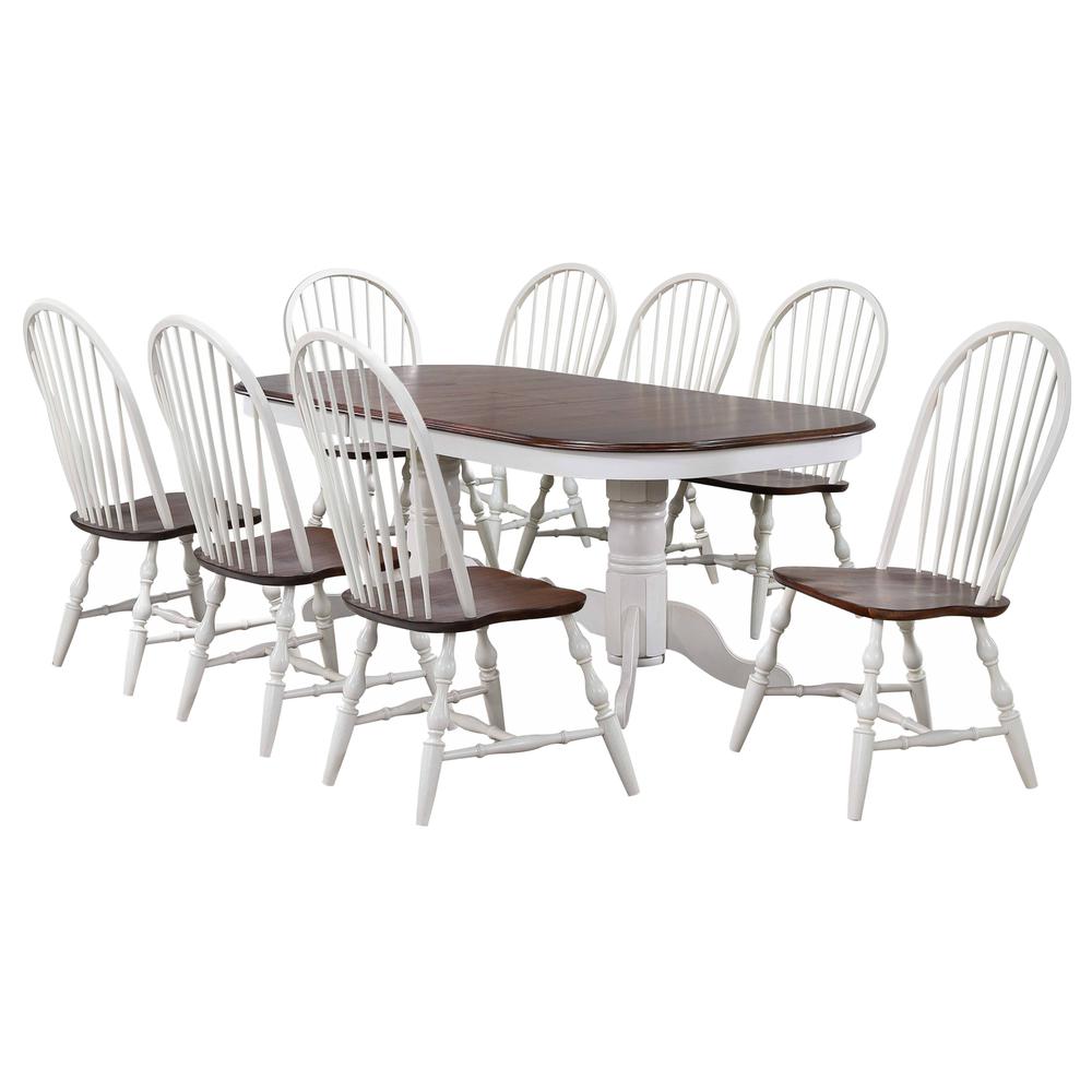 Andrews 9 Piece 96" Oval Double Pedestal Extendable Dining Set. Picture 2