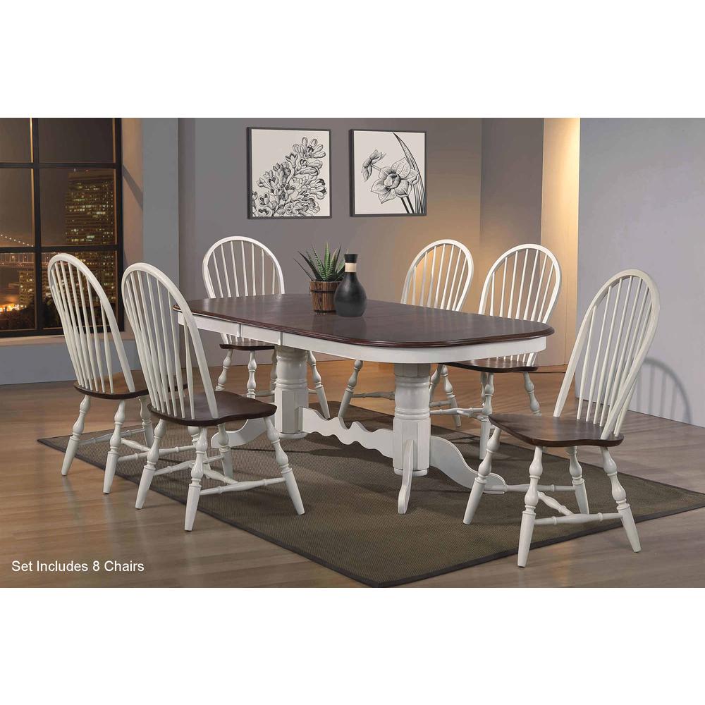 Andrews 9 Piece 96" Oval Double Pedestal Extendable Dining Set. Picture 5