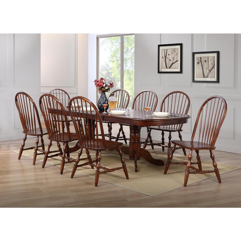 Andrews 9 Piece 96" Oval Double Pedestal Extendable Dining Set. Picture 2
