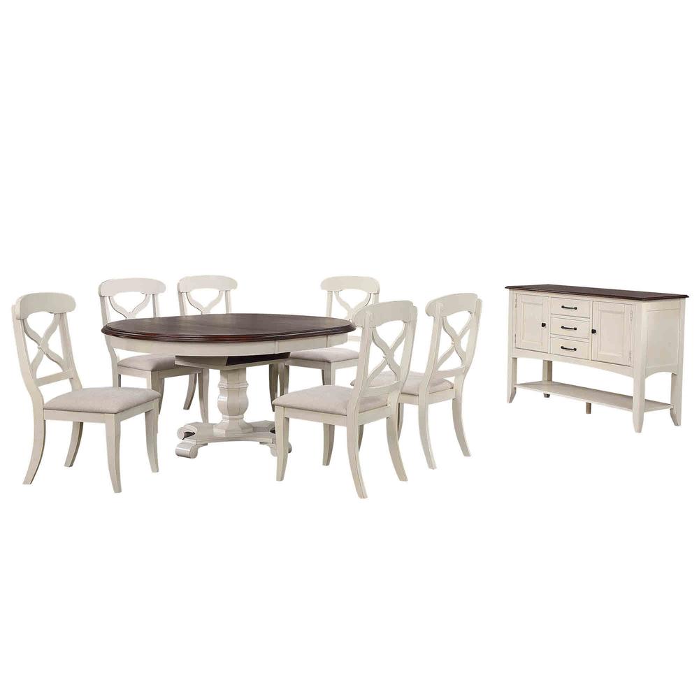 Andrews 8 Piece 48" Round or 66" Oval Extendable Dining Set. Picture 7