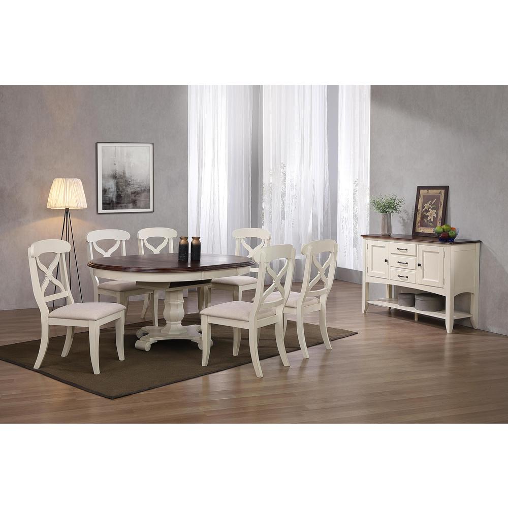 Andrews 8 Piece 48" Round or 66" Oval Extendable Dining Set. Picture 1