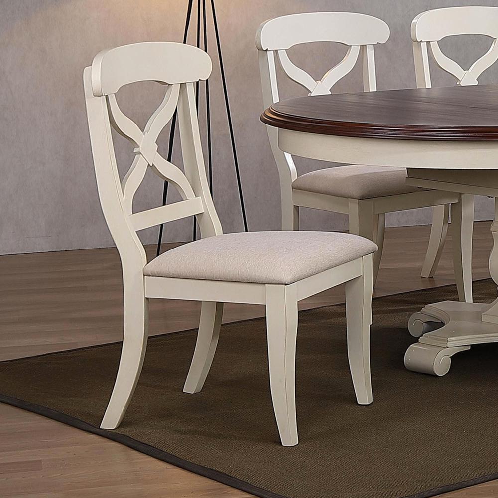 Andrews Cross Back Upholstered Dining Side Chair. Picture 3