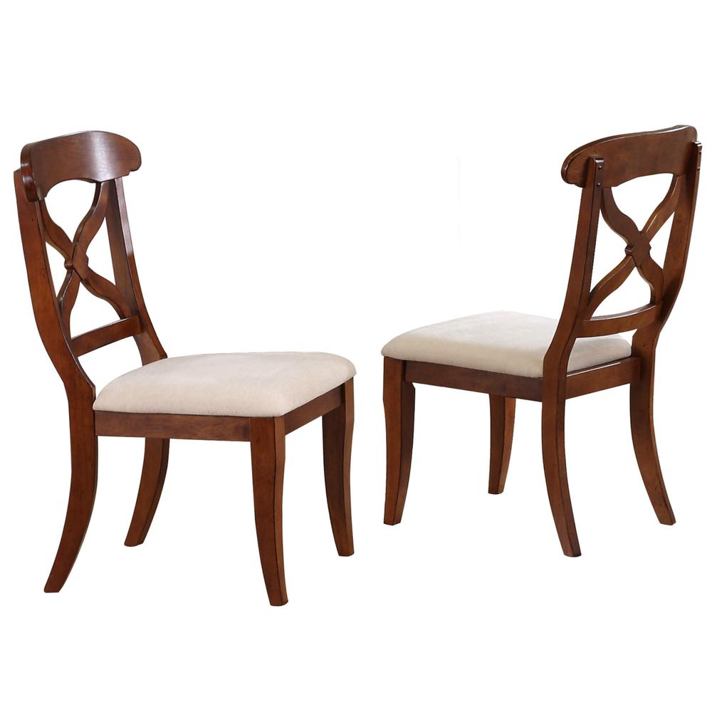Andrews Cross Back Upholstered Dining Side Chair. Picture 1