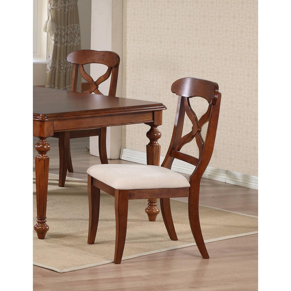 Andrews Cross Back Upholstered Dining Side Chair. Picture 3