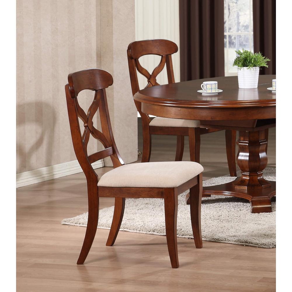 Andrews Cross Back Upholstered Dining Side Chair. Picture 4