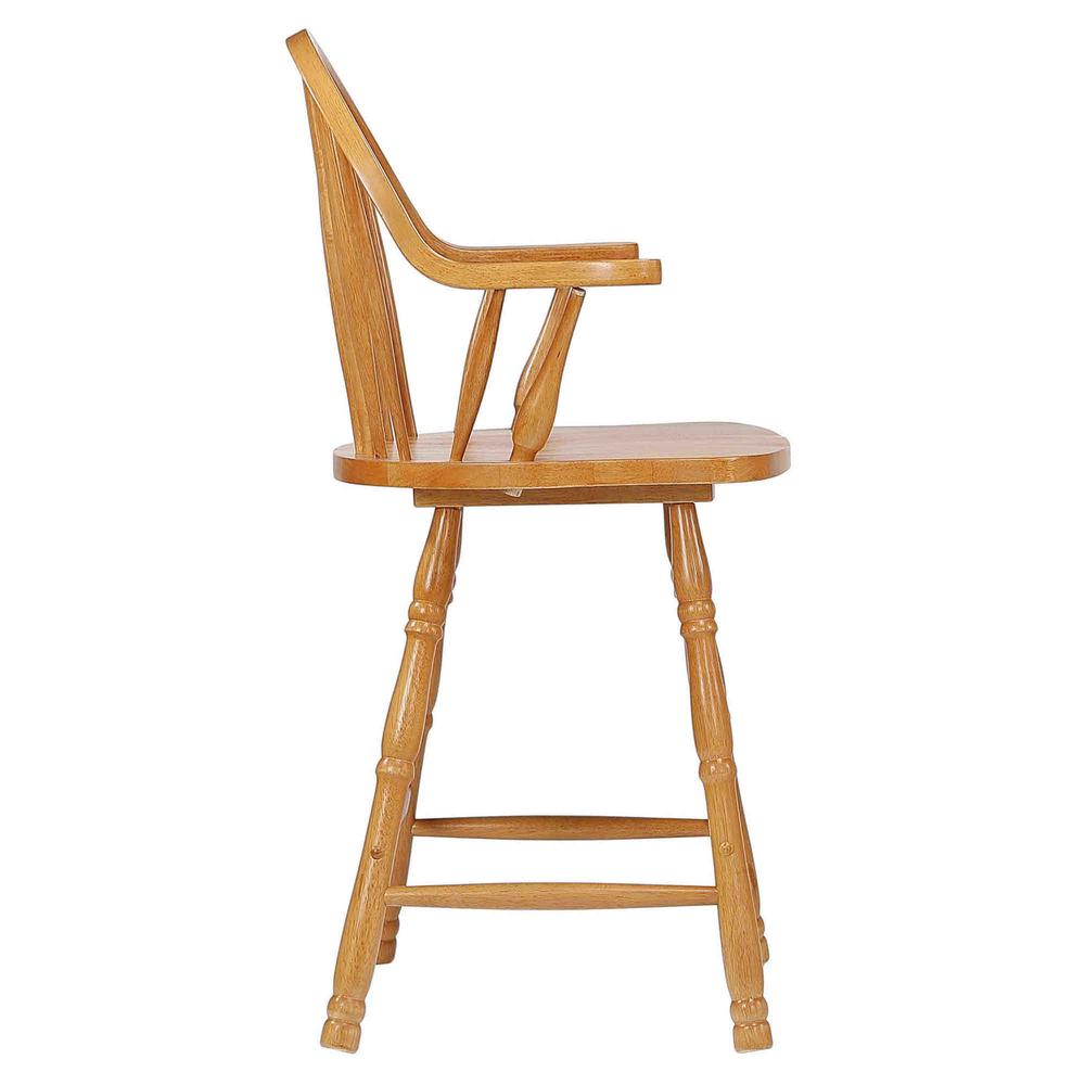 Oak Selections 24" Windsor Barstool with Arms. Picture 2