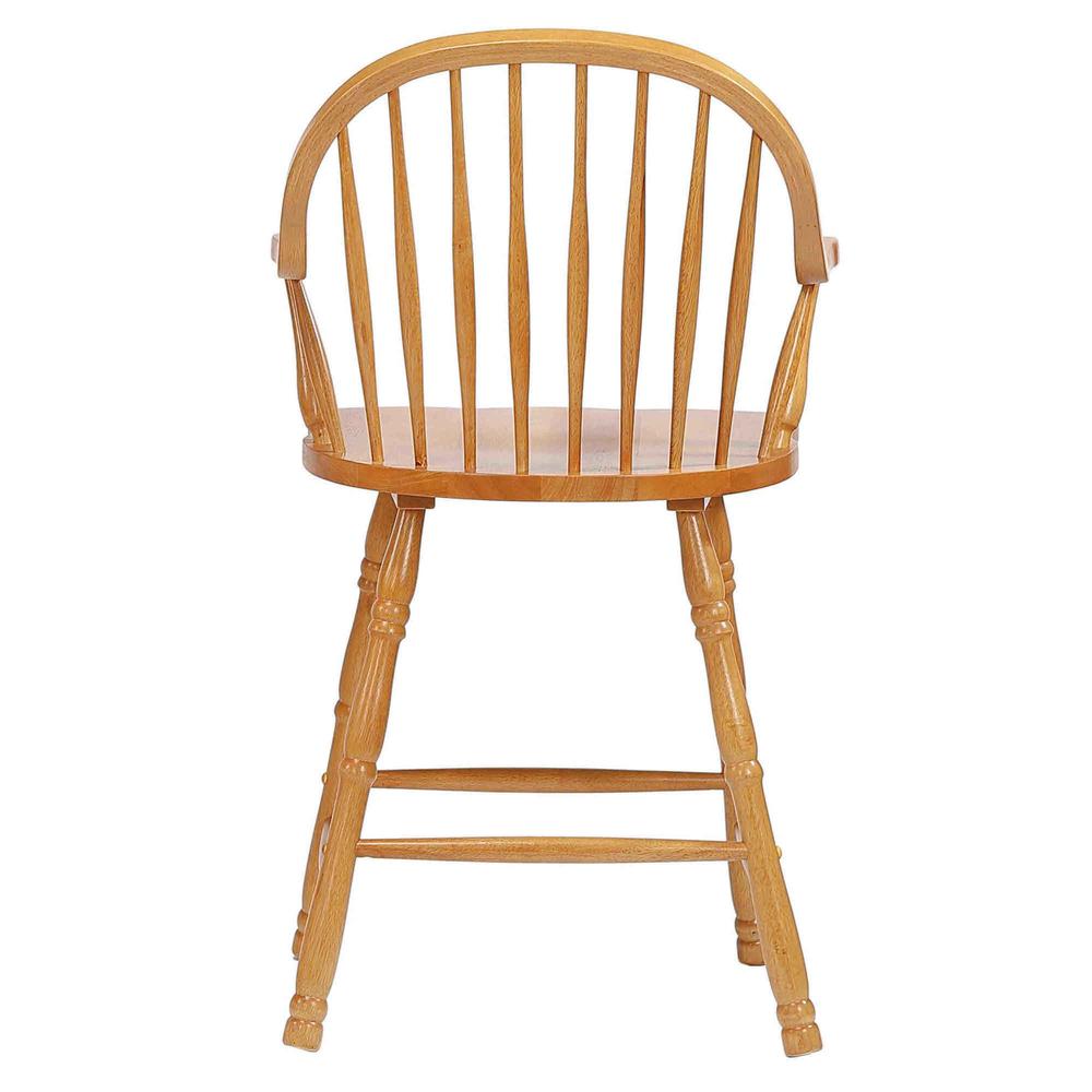 Oak Selections 24" Windsor Barstool with Arms. Picture 5