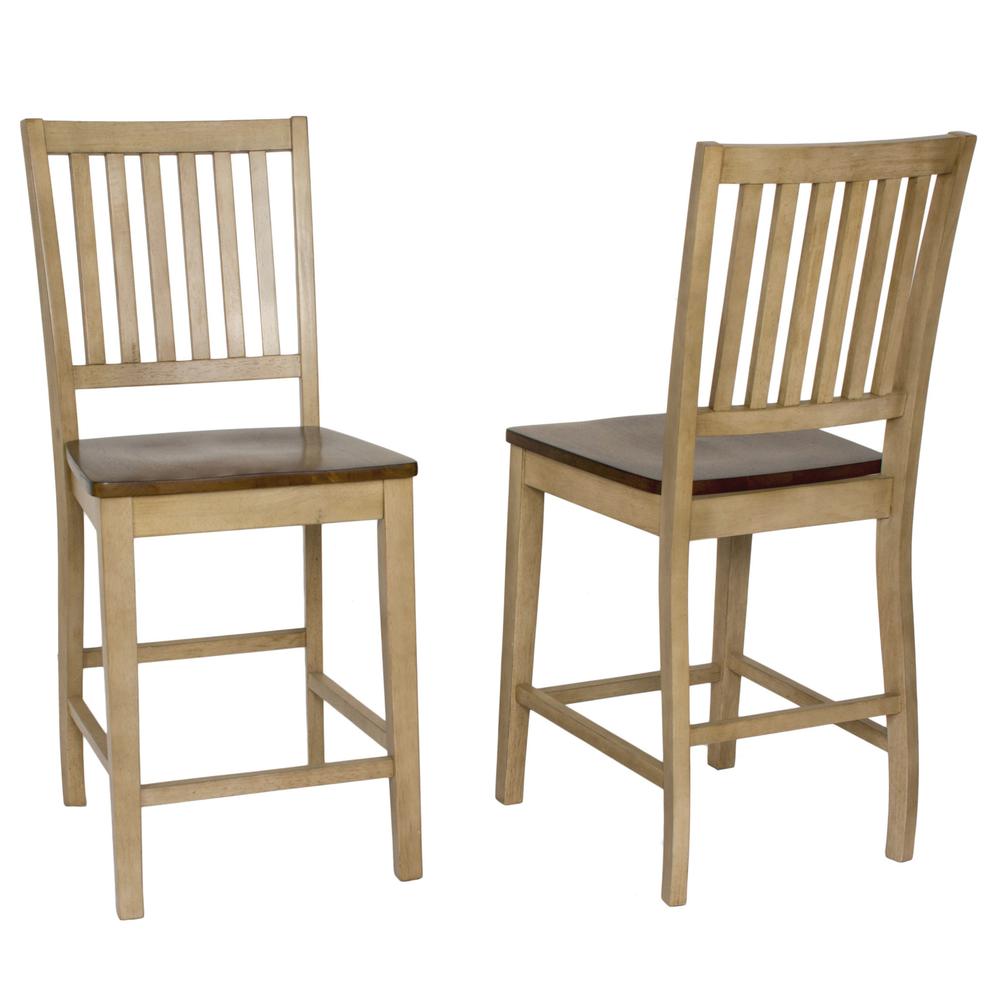 Brook 3 Piece 36" Round Pub Table Set with Slat Back Stools. Picture 4