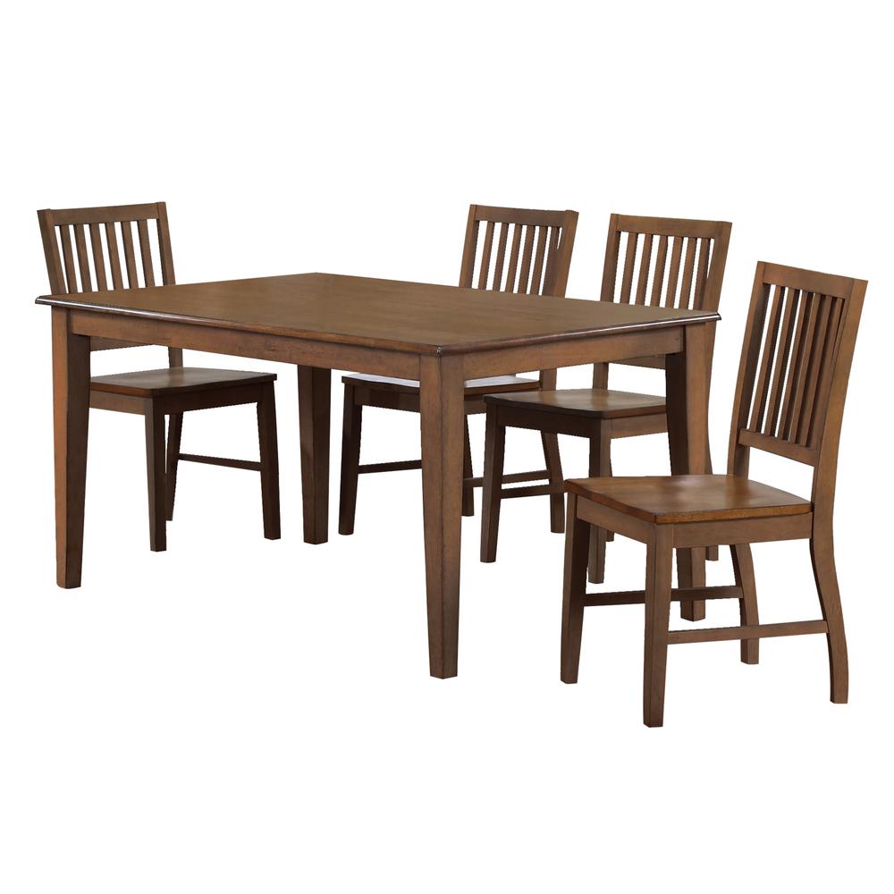 Simply Brook 5 Piece 60" Rectangular Table Dining Set. Picture 1