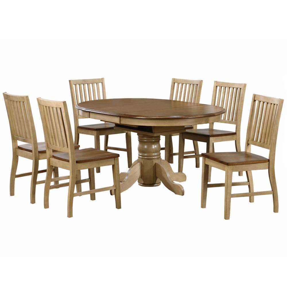 Brook 7 Piece 42" Round or 60" Oval Extendable Dining Set. Picture 3