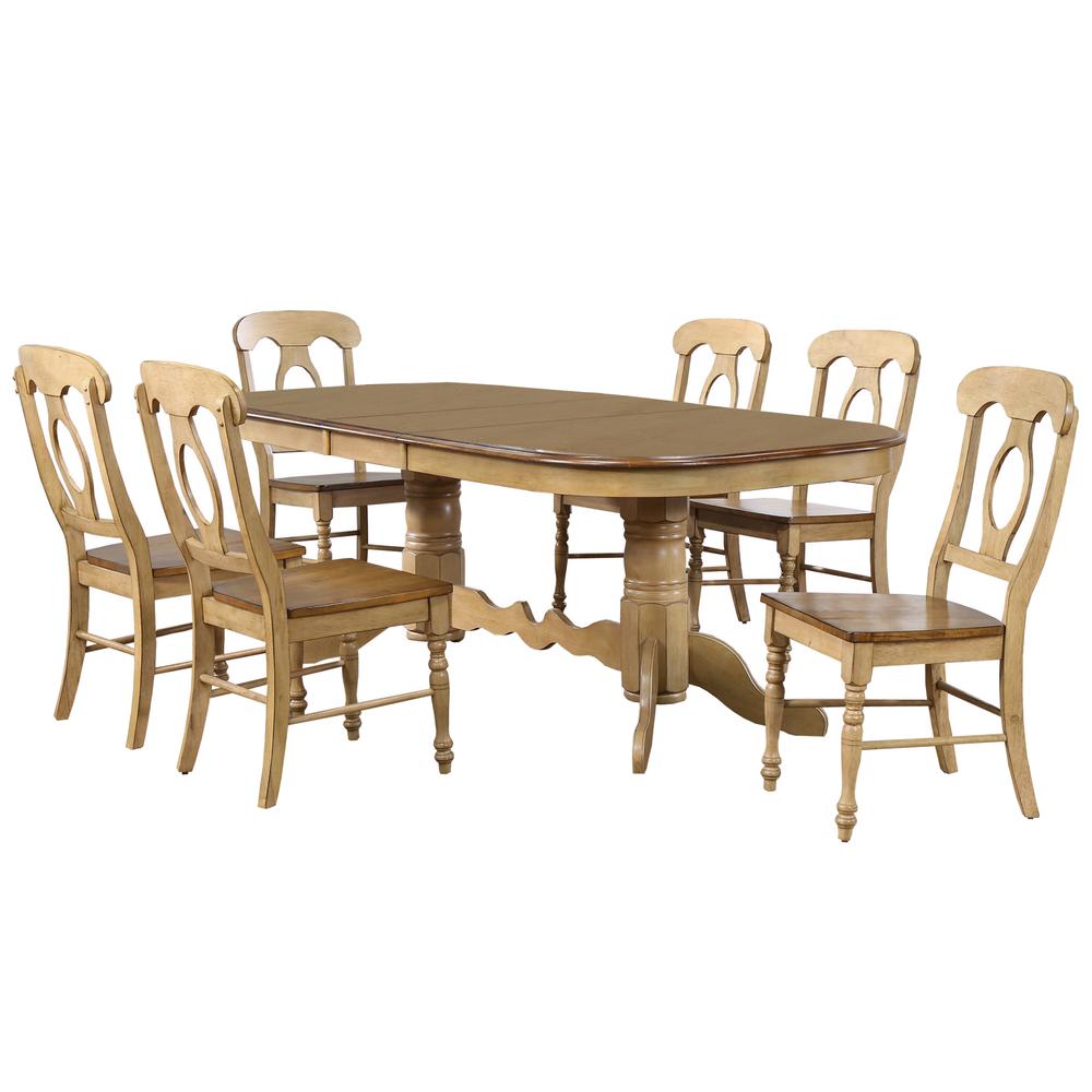 Brook 7 Piece 96" Oval Extendable Dining Set with Napoleon Chairs. Picture 6