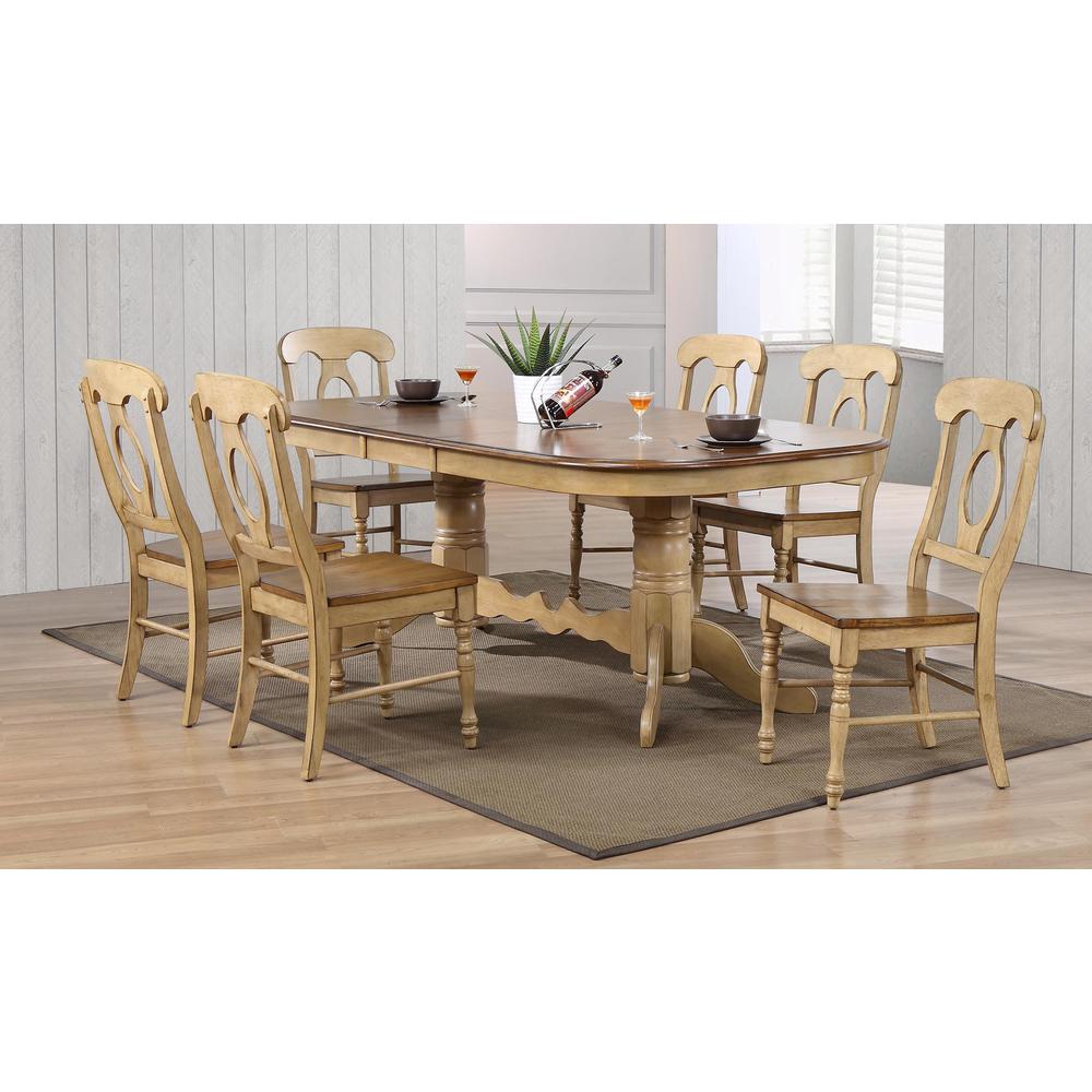 Brook 7 Piece 96" Oval Extendable Dining Set with Napoleon Chairs. Picture 5