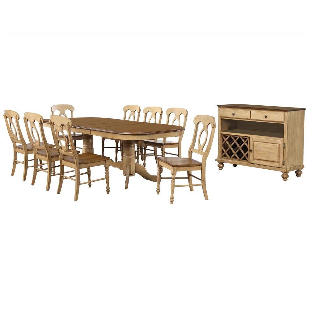 Brook 10 Piece 96" Oval Extendable Dining Set with Napoleon Chairs. Picture 5