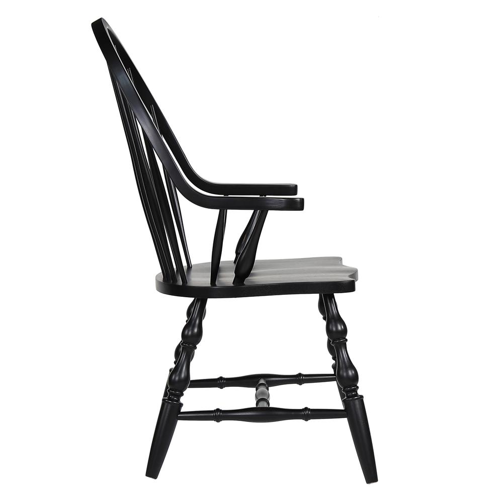 Black Cherry Selections Windsor Spindleback Dining Chair with Arms. Picture 2