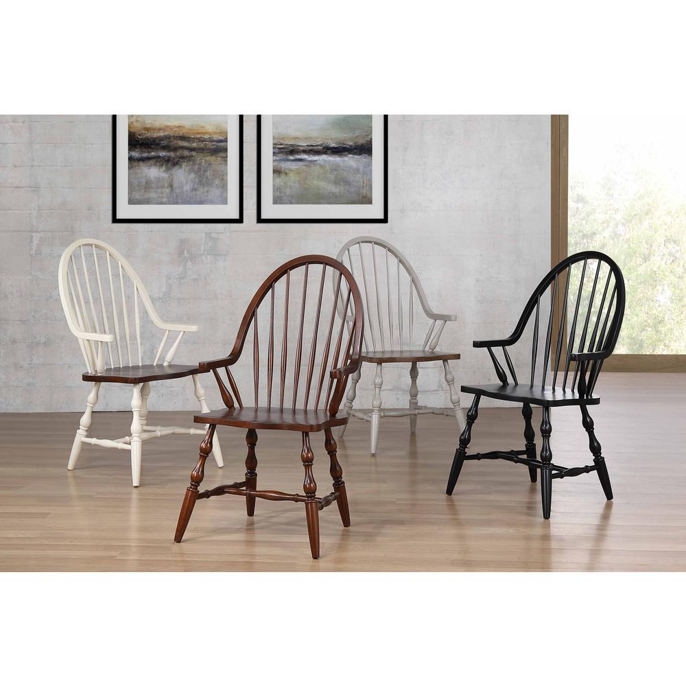 Black Cherry Selections Windsor Spindleback Dining Chair with Arms. Picture 6