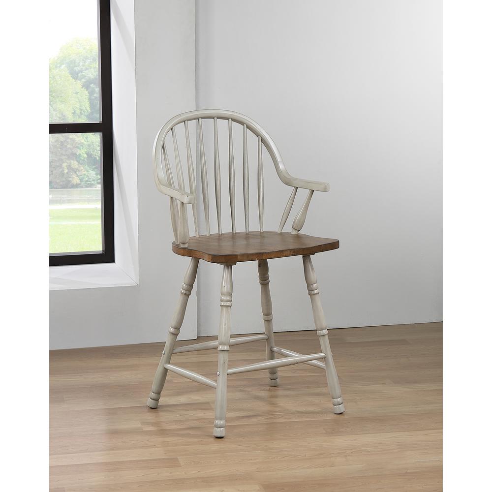 Country Grove 6 Piece 42" Round to 60" Oval Extendable Pub Table Set. Picture 7