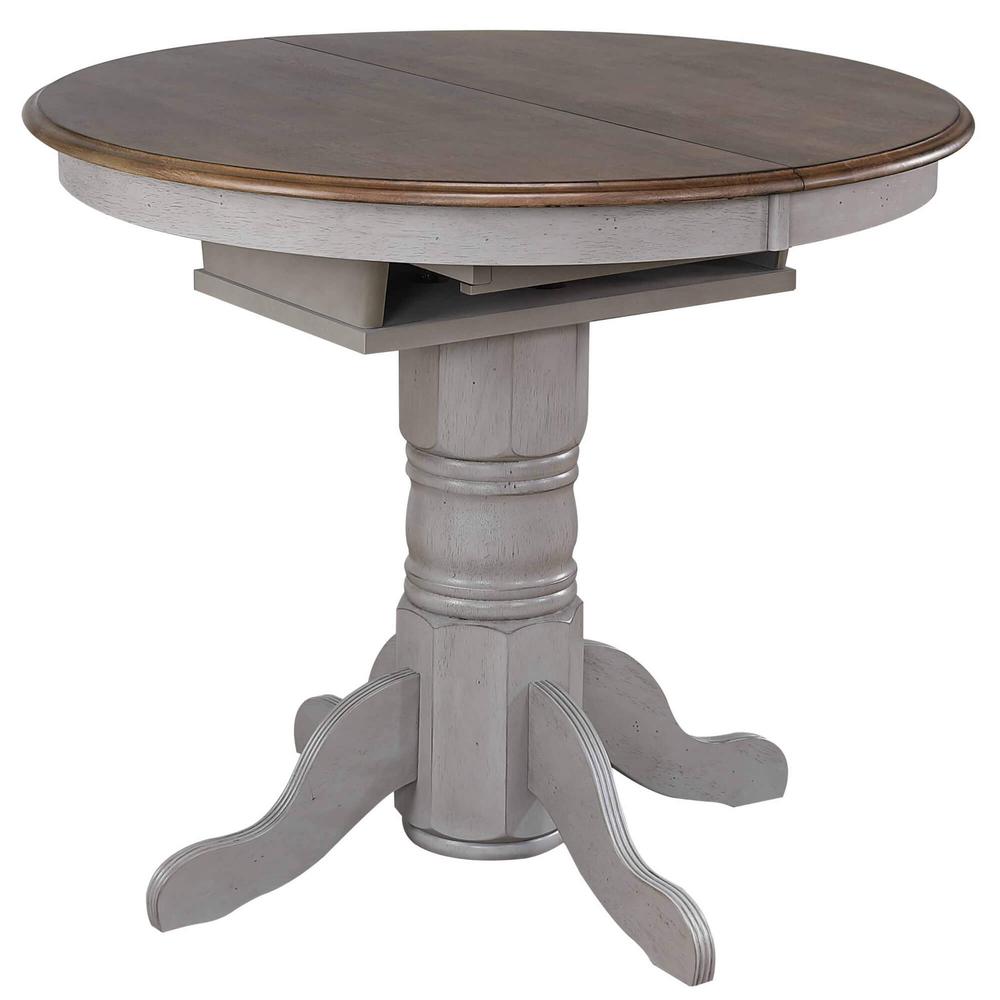 Country Grove 6 Piece 42" Round to 60" Oval Extendable Pub Table Set. Picture 5