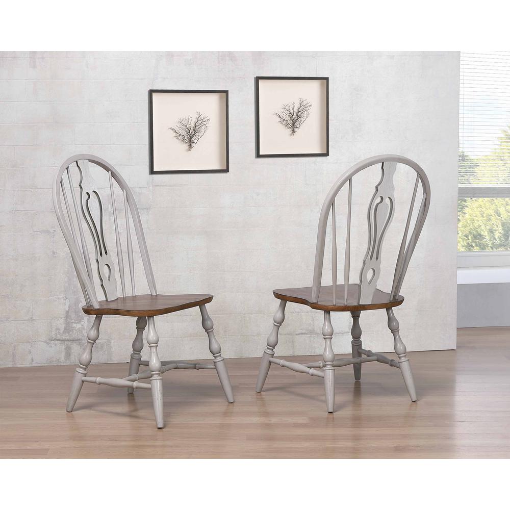 Country Grove 7 Piece 96" Oval Double Pedestal Extendable Dining Table Set. Picture 5