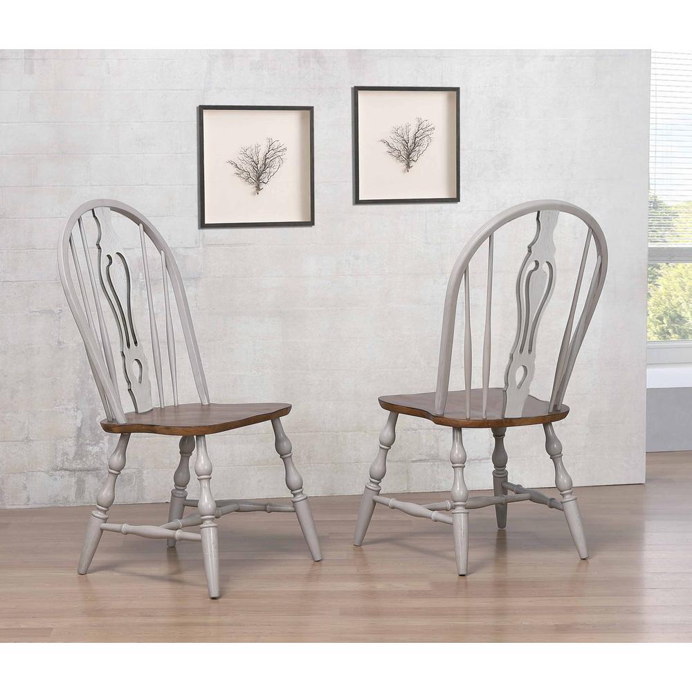 Country Grove 8 Piece 96" Oval Double Pedestal Extendable Dining Table Set. Picture 4