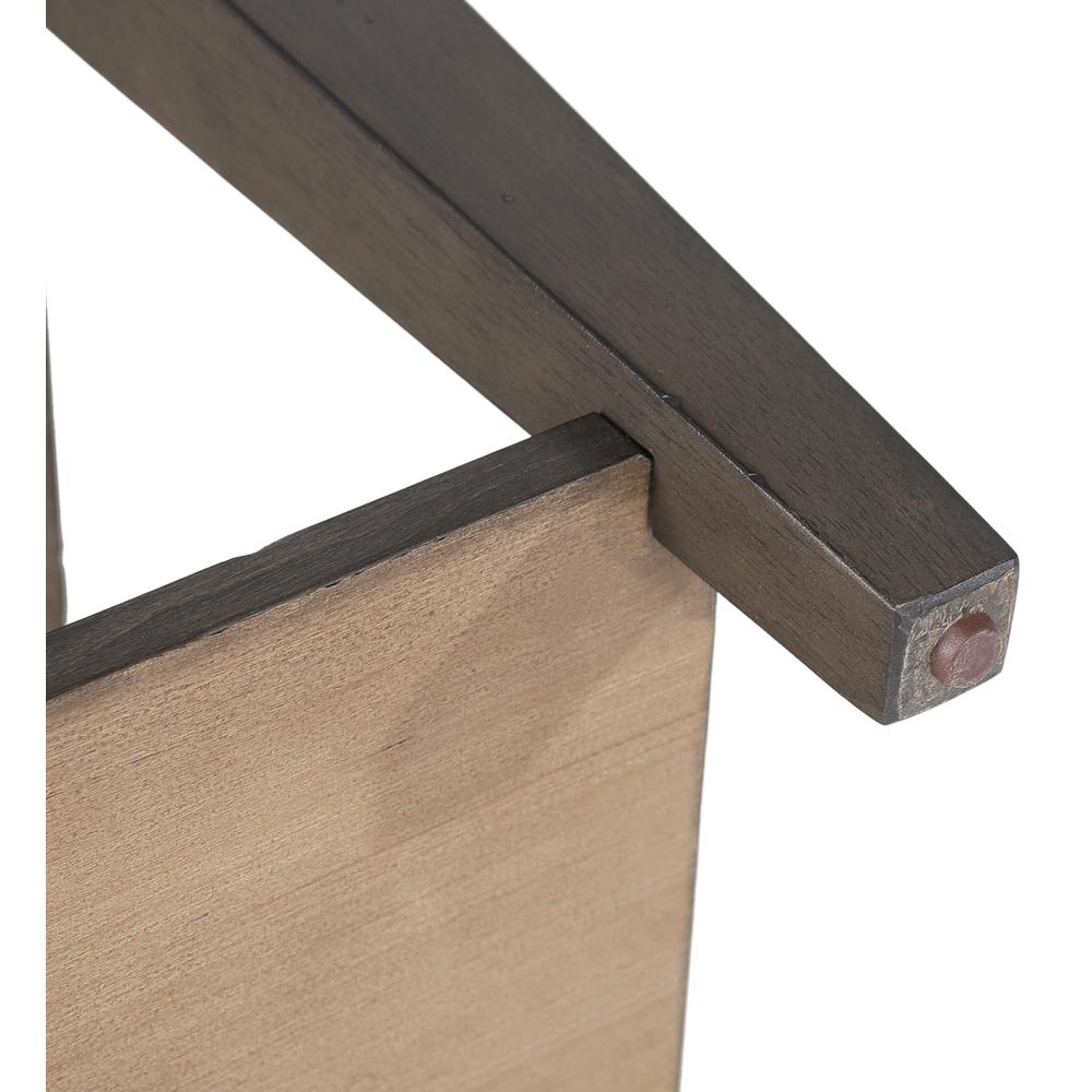 End Table | Distressed Brown and Ash Gray Solid Wood. Picture 9