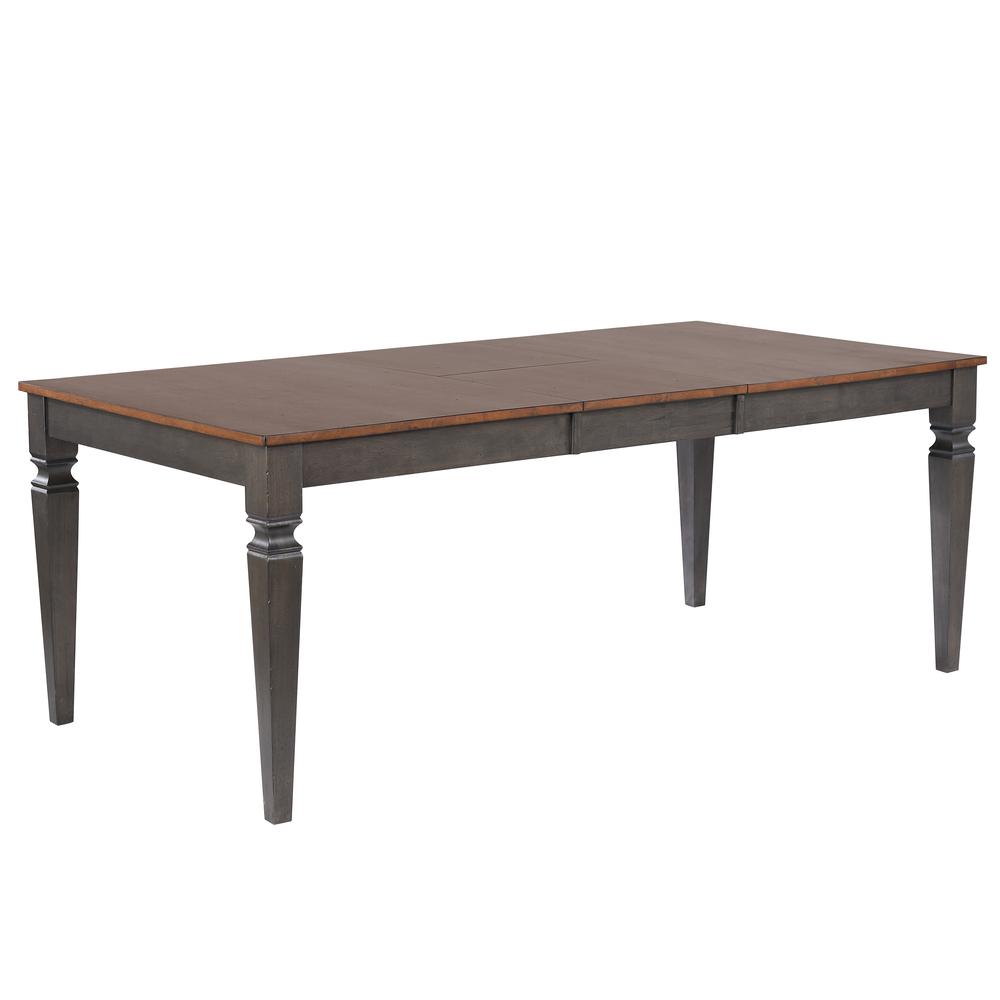 6 Piece 60-78" Expanding Dining Table Set with 8 Slat Back Chairs. Picture 3