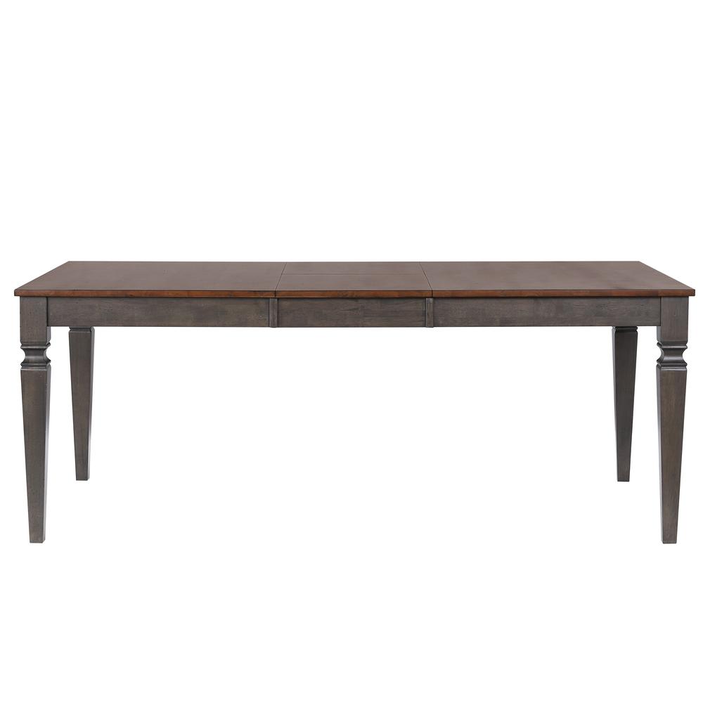 6 Piece 60-78" Expanding Dining Table Set with 8 Slat Back Chairs. Picture 4