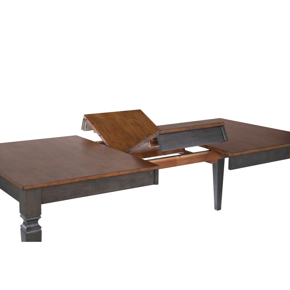 6 Piece 60-78" Expanding Dining Table Set with 8 Slat Back Chairs. Picture 7