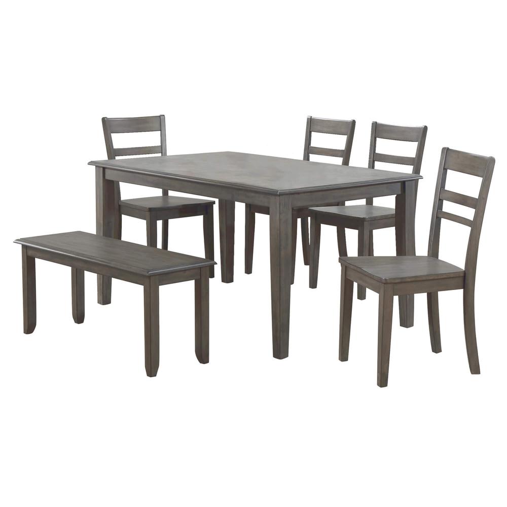 Shades of Gray 60" Rectangular Dining Table. Picture 10