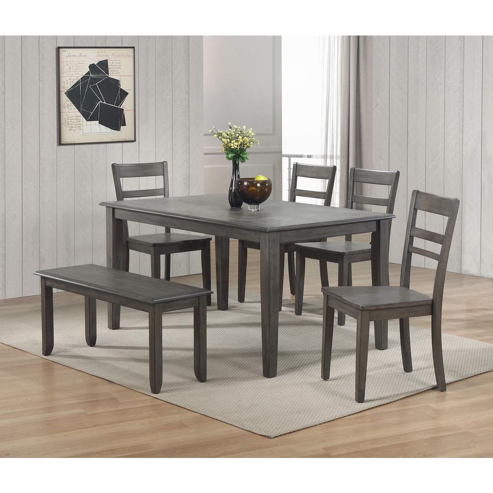 Shades of Gray 60" Rectangular Dining Table. Picture 7