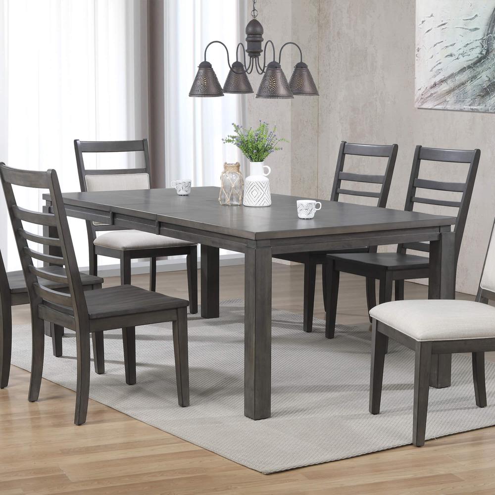 Shades of Gray 82" Rectangular Extendable Dining Table. Picture 4
