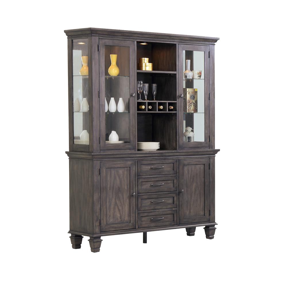 Shades of Gray 11 Piece 82" Rectangular Extendable Dining Set. Picture 4