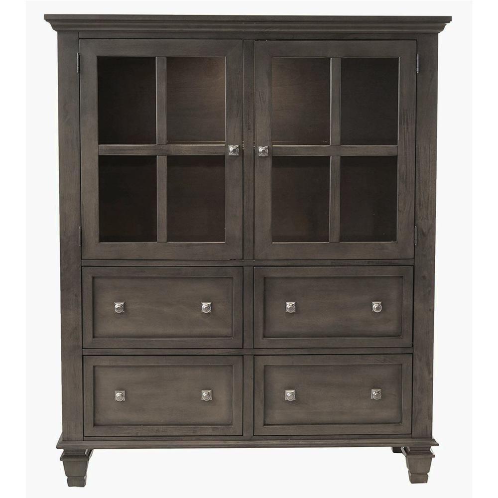 Shades of Gray Lighted China Cabinet. Picture 5