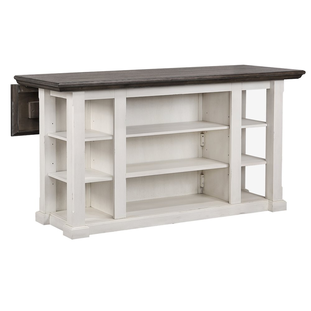 French Chic Fully-Assembled 71" Dropleaf Kitchen Island. Picture 2